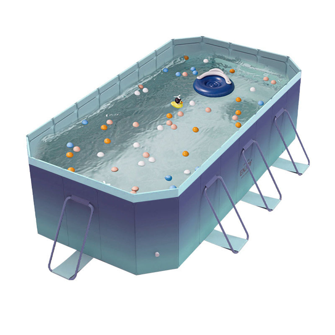 2.6m-3m Foldable Pool Non-Inflatable Kids and Adults Outdoor Swimming Pool Summer Water Party Large Swimming Pool Family Pool