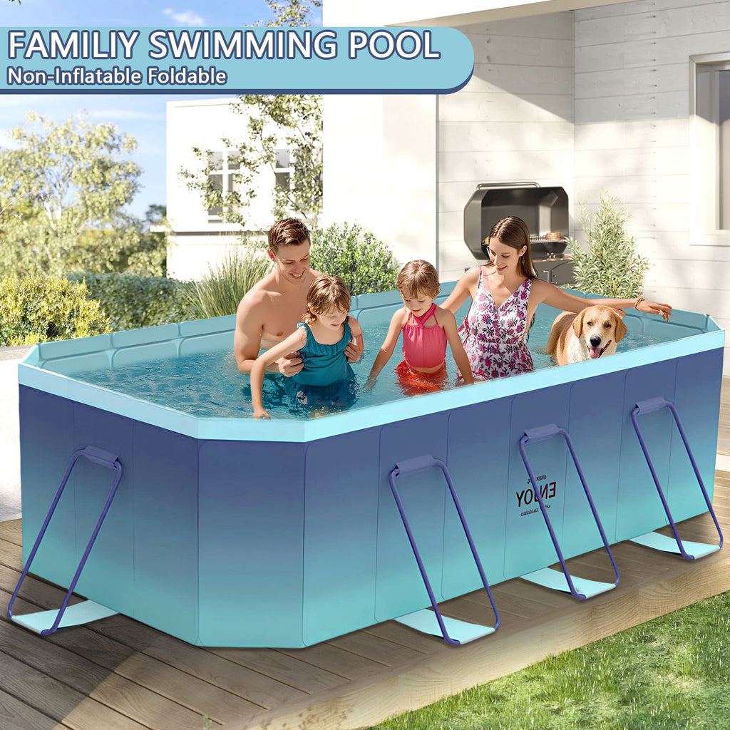 2.6m-3m Foldable Pool Non-Inflatable Kids and Adults Outdoor Swimming Pool Summer Water Party Large Swimming Pool Family Pool