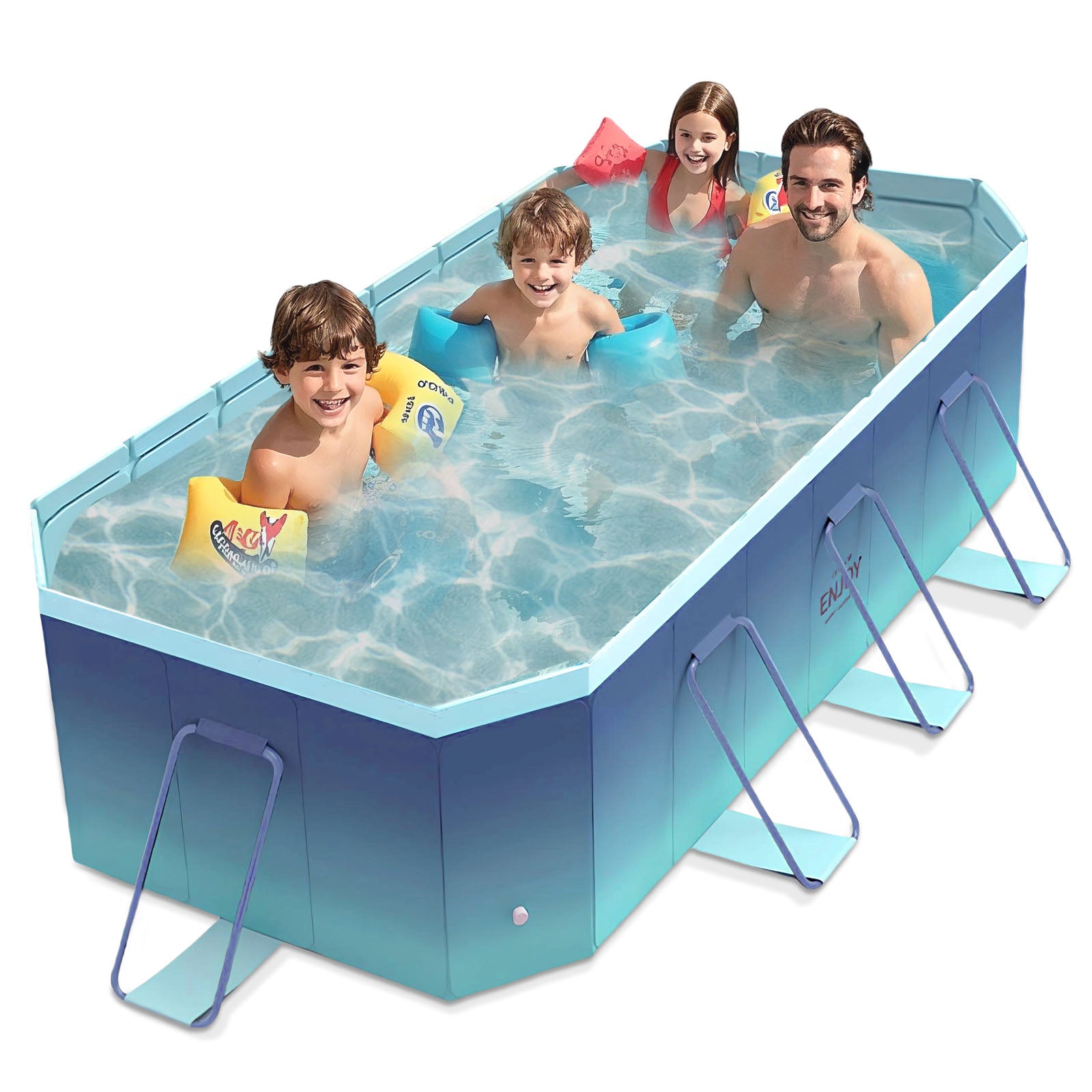 2.6m-3m Foldable Pool Non-Inflatable Kids and Adults Outdoor Swimming Pool Summer Water Party Large Swimming Pool Family Pool