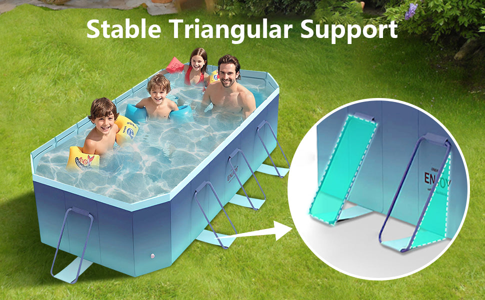 2.6m-3m Foldable Pool Non-Inflatable Kids and Adults Outdoor Swimming Pool Summer Water Party Large Swimming Pool Family Pool