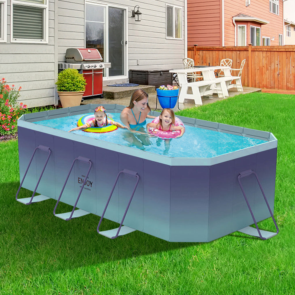 2.6m-3m Foldable Pool Non-Inflatable Kids and Adults Outdoor Swimming Pool Summer Water Party Large Swimming Pool Family Pool