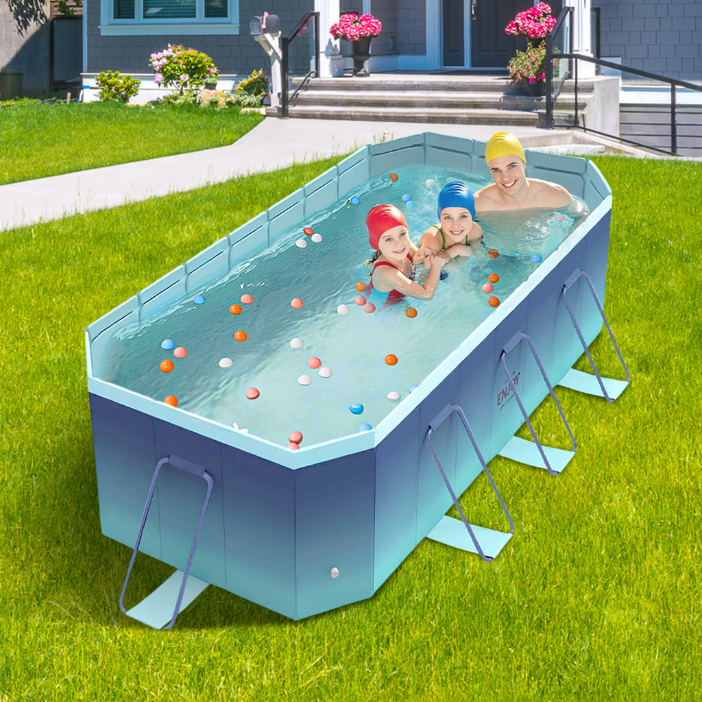 2.6m-3m Foldable Pool Non-Inflatable Kids and Adults Outdoor Swimming Pool Summer Water Party Large Swimming Pool Family Pool