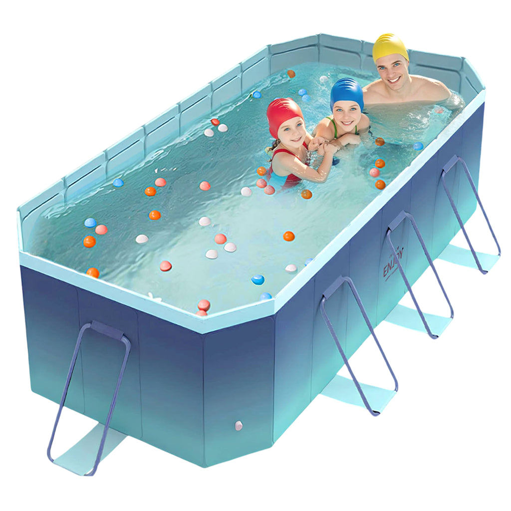 2.6m-3m Foldable Pool Non-Inflatable Kids and Adults Outdoor Swimming Pool Summer Water Party Large Swimming Pool Family Pool