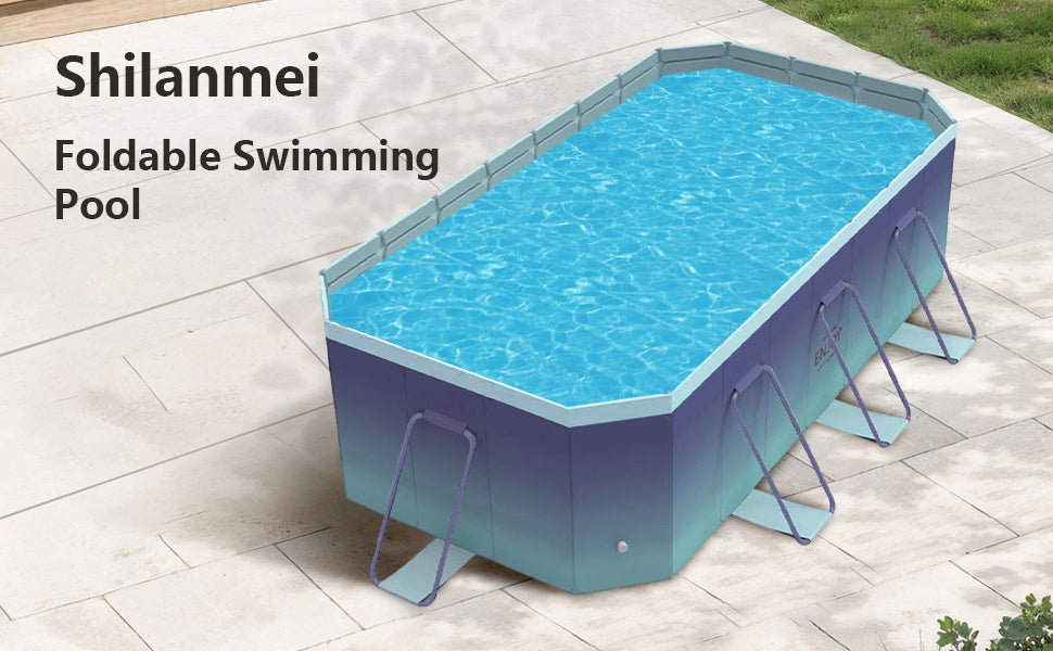 2.6m-3m Foldable Pool Non-Inflatable Kids and Adults Outdoor Swimming Pool Summer Water Party Large Swimming Pool Family Pool
