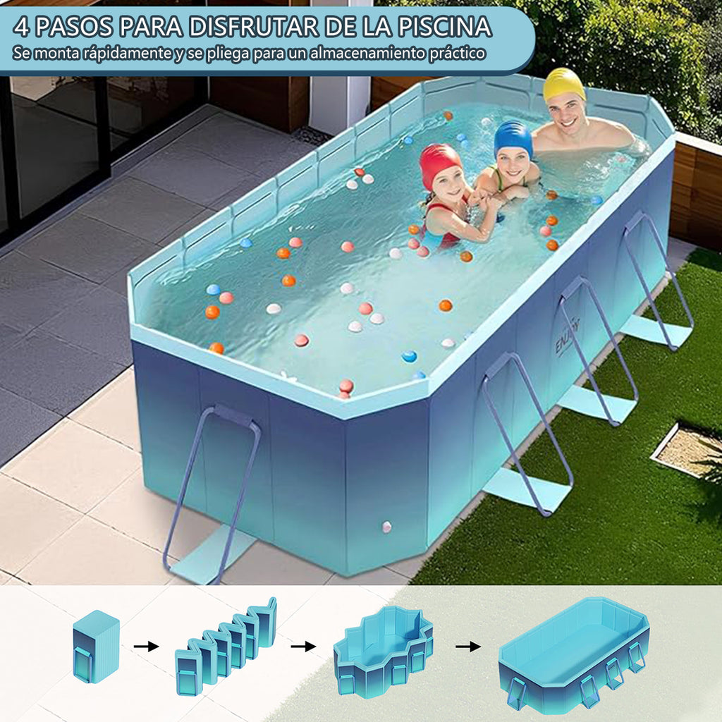 2.6m-3m Foldable Pool Non-Inflatable Kids and Adults Outdoor Swimming Pool Summer Water Party Large Swimming Pool Family Pool