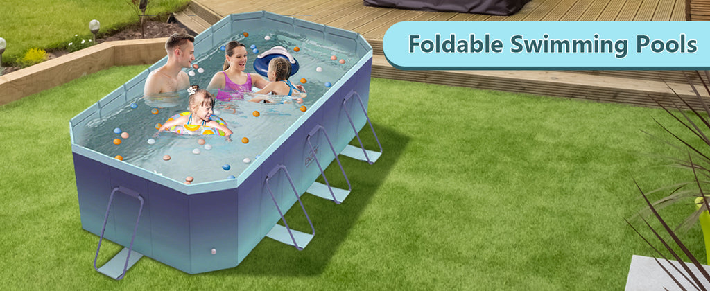 2.6m-3m Foldable Pool Non-Inflatable Kids and Adults Outdoor Swimming Pool Summer Water Party Large Swimming Pool Family Pool