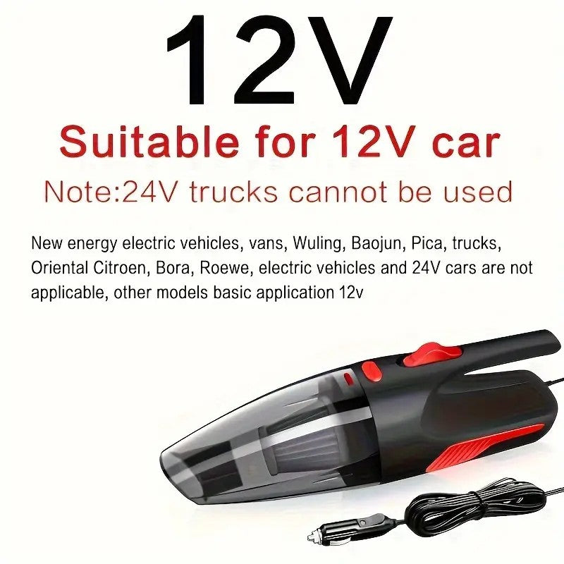 Compact Powerful Car Vacuum Cleaner - Handheld Mini Vacuum for Dust, Dirt, and Debris, Lightweight & Portable Car Interior Clean