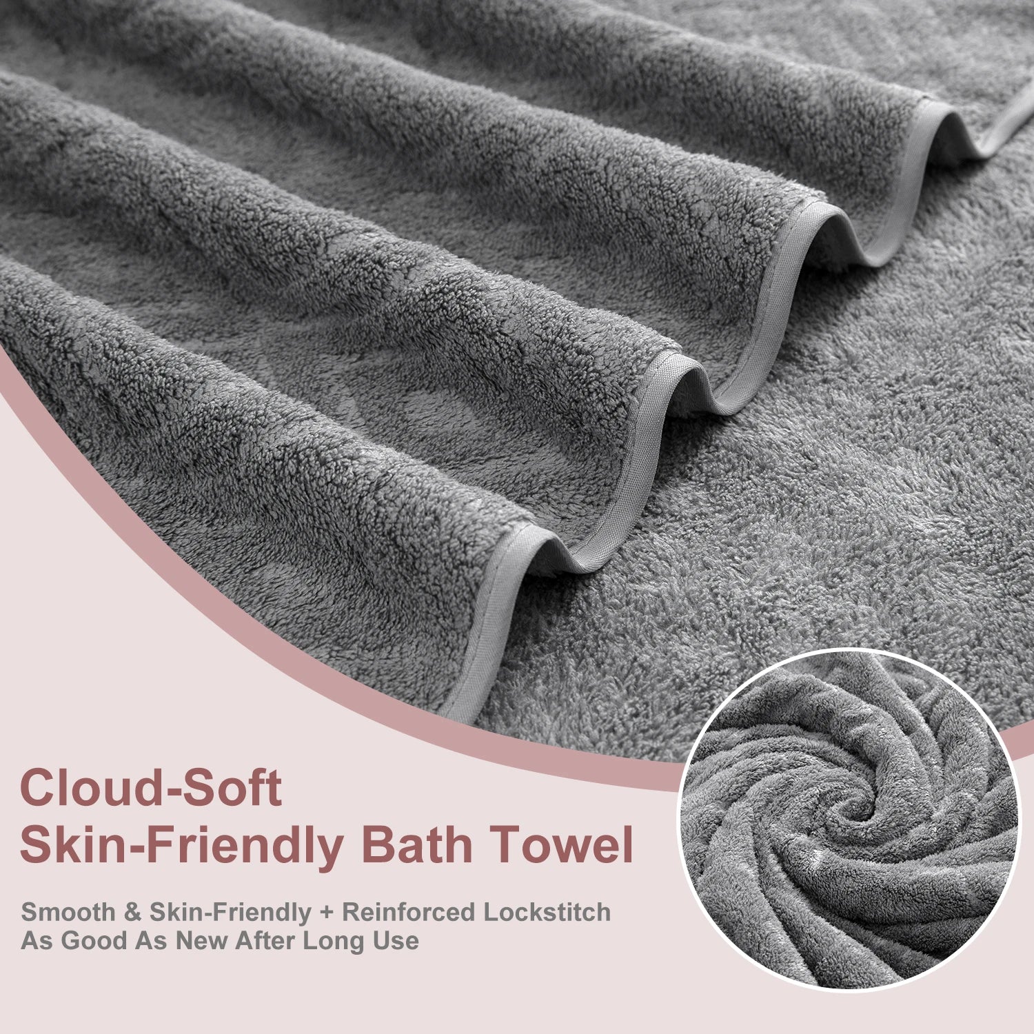 Belista Oversized 8-Piece Towel Set 35"×70": 2 Bath Sheets , 2 Hand Towels , 4 Washcloths,Soft & Absorbent for Gym, Spa,Home