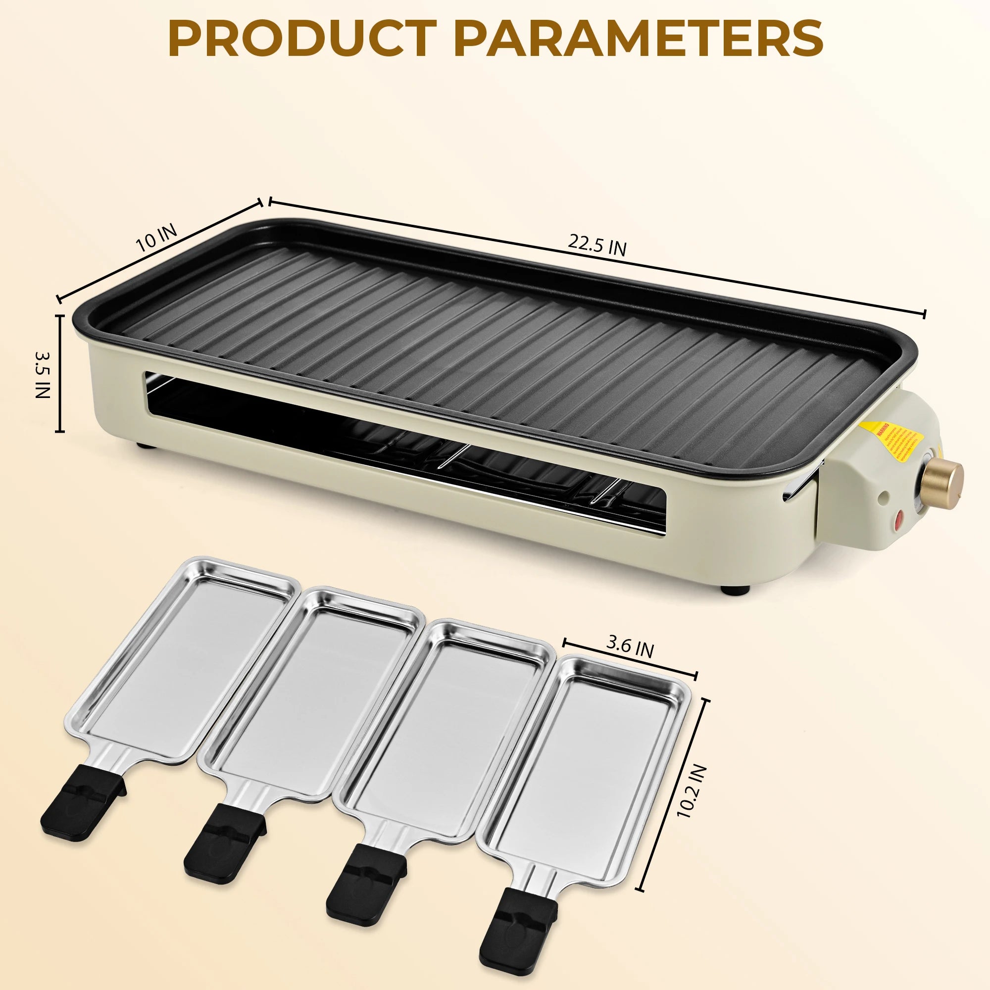 Suslas 2-in-1 Electric Grill Pan 1500W Non-Stick Smokeless BBQ Grill with Removable Plate for Home Kitchen