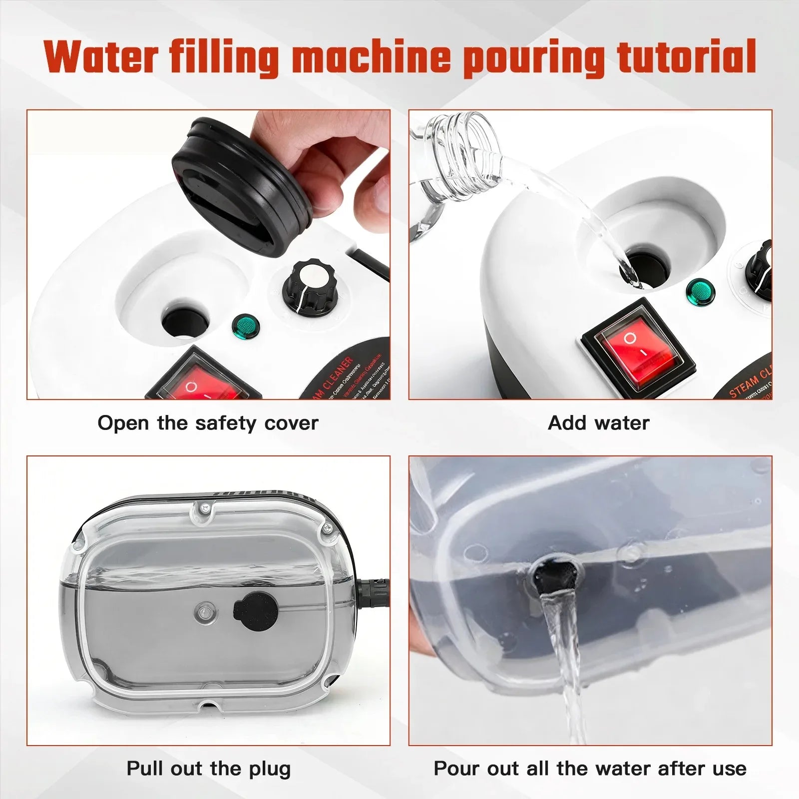 2500W High Temperature Steam Cleaner 110V Portable Handheld Steam Cleaning Machine With Multiple Accessories US Plug