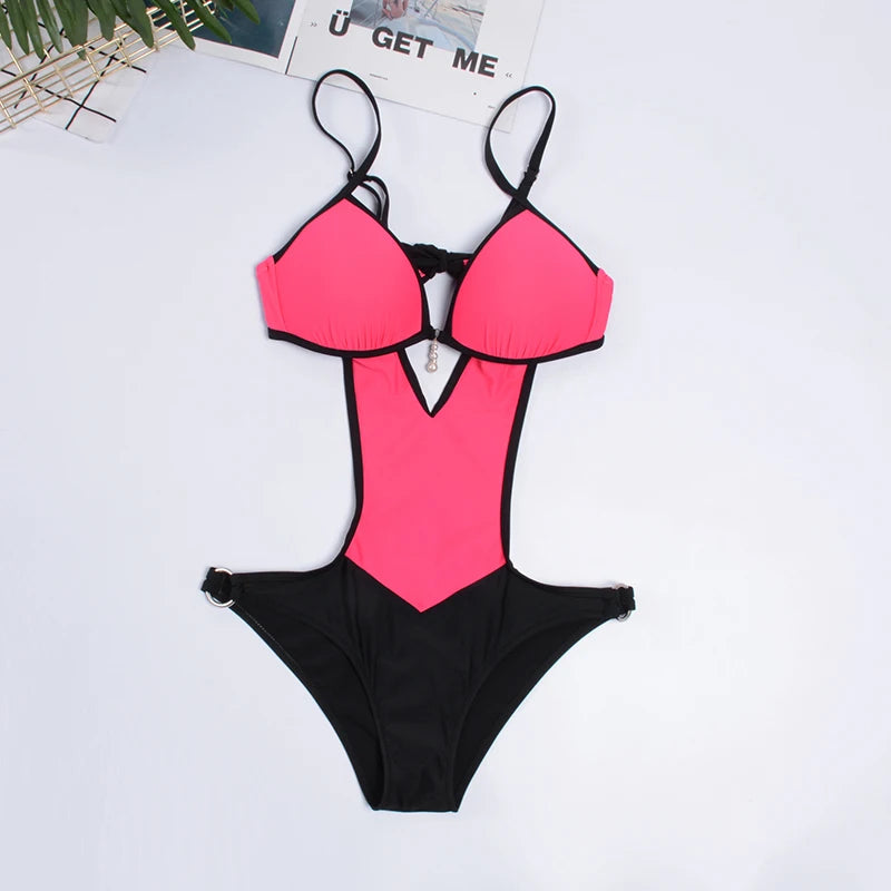 Women Sexy One Piece Swimsuit Ladies Hollow Out Brazilian Bikini Fashion Female Swimwear Push Up Beachwear