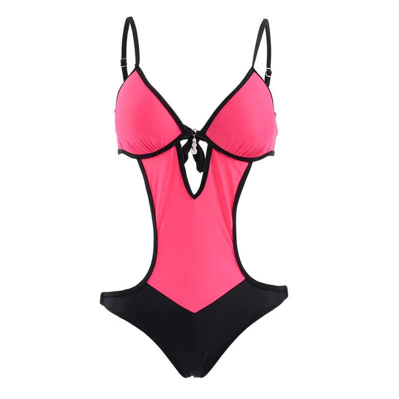Women Sexy One Piece Swimsuit Ladies Hollow Out Brazilian Bikini Fashion Female Swimwear Push Up Beachwear