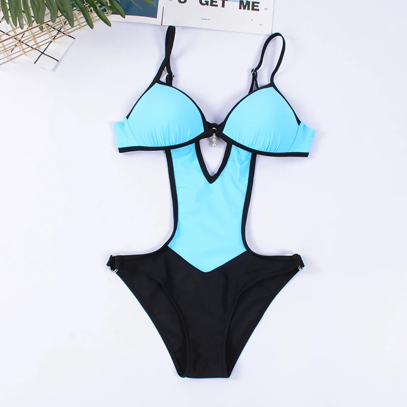 Women Sexy One Piece Swimsuit Ladies Hollow Out Brazilian Bikini Fashion Female Swimwear Push Up Beachwear