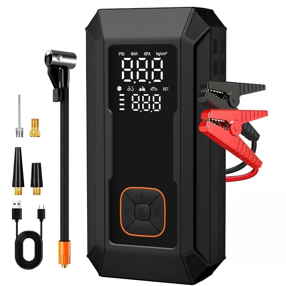 Car Jump Starter with Air Pump Peak 4000A Auto Battery Booster &150PSI Tire Inflator Jump Starter with Air Compressor
