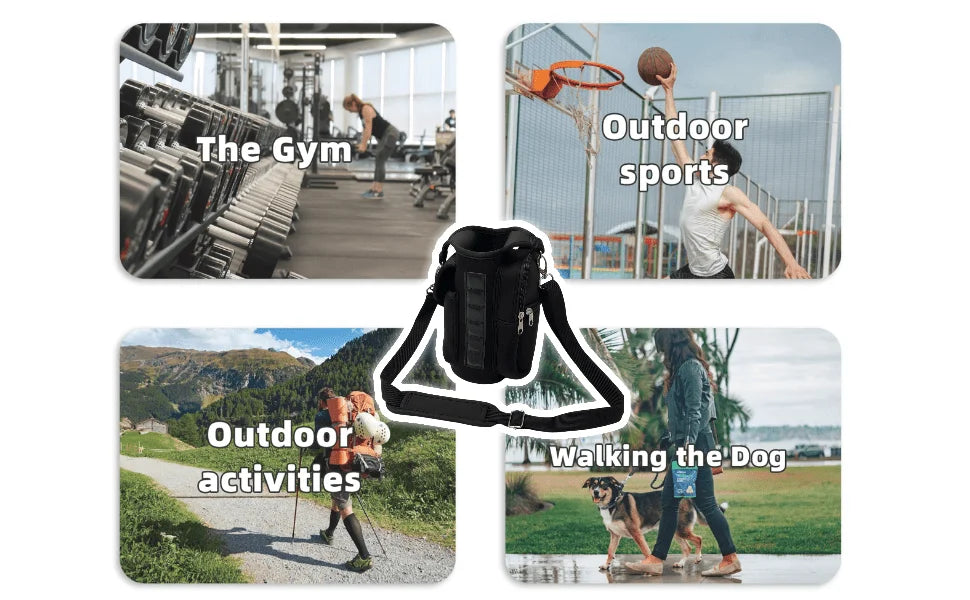 Neoprene Multifunctional Magnetic Water Bottle Holder - Adjustable Strap & Phone Pocket, Magnetic Gym Bag, Ideal for Men & Women