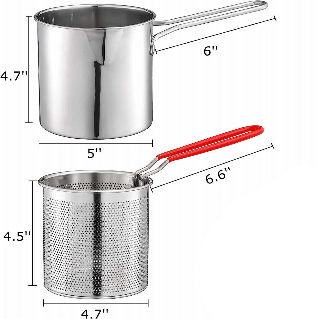 Deep Frying Pot Kitchen Fryer With Strainer Stainless Steel Tempura Fryer Pan Fry Pot Chicken Fried Chicken Cooking Tools