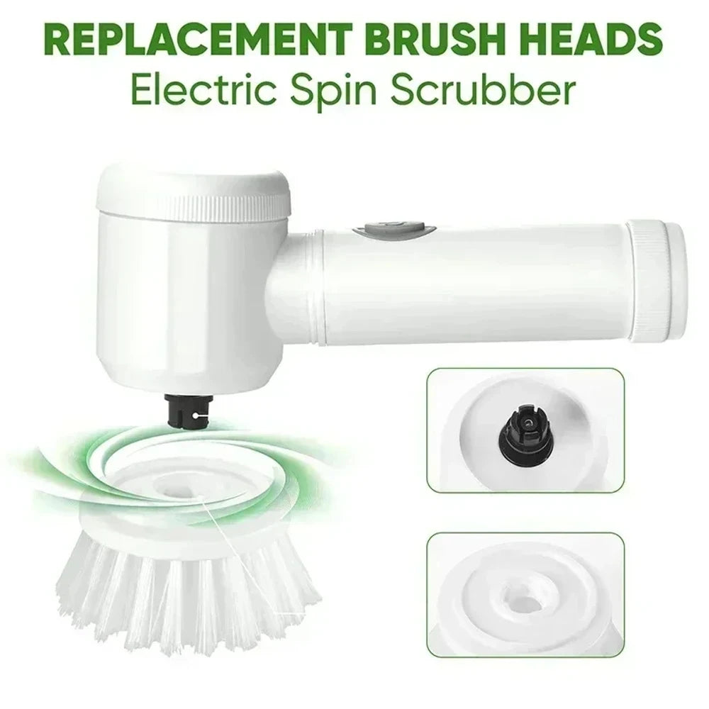 Cordless Electric Spin Scrubber with 5 Replaceable Brush Heads USB Rechargeable Waterproof Power Cleaning Brush Multi-purpose De