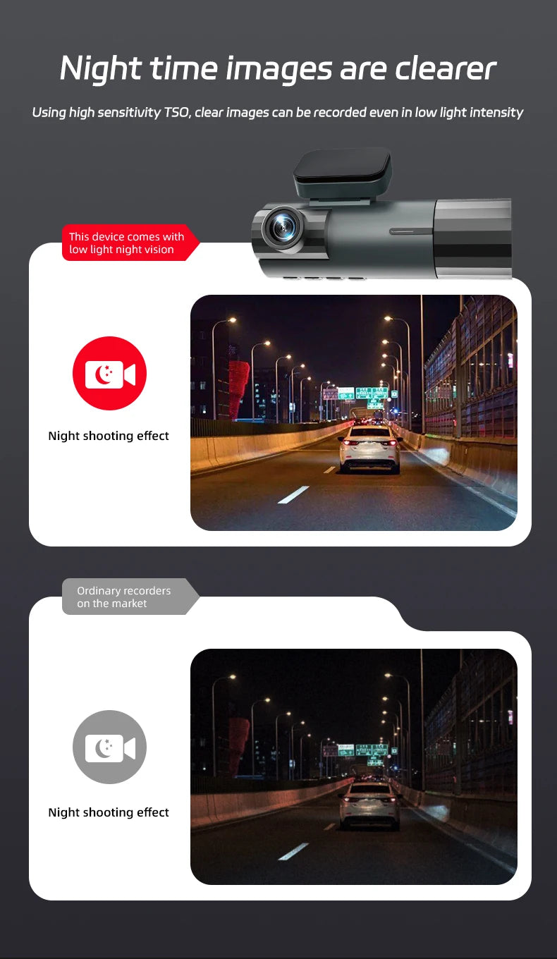 WiFi Car Dvr HD 1080P 3way Dash Cam Front Inside Rear Wide Angle Night Vision G-sensor Loop Recording Camera Vehicle Accessories