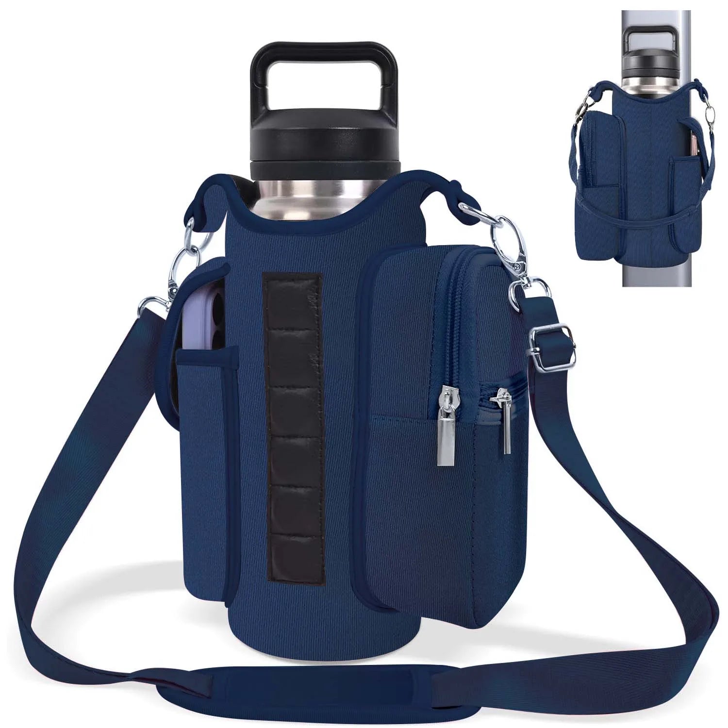 Neoprene Multifunctional Magnetic Water Bottle Holder - Adjustable Strap & Phone Pocket, Magnetic Gym Bag, Ideal for Men & Women