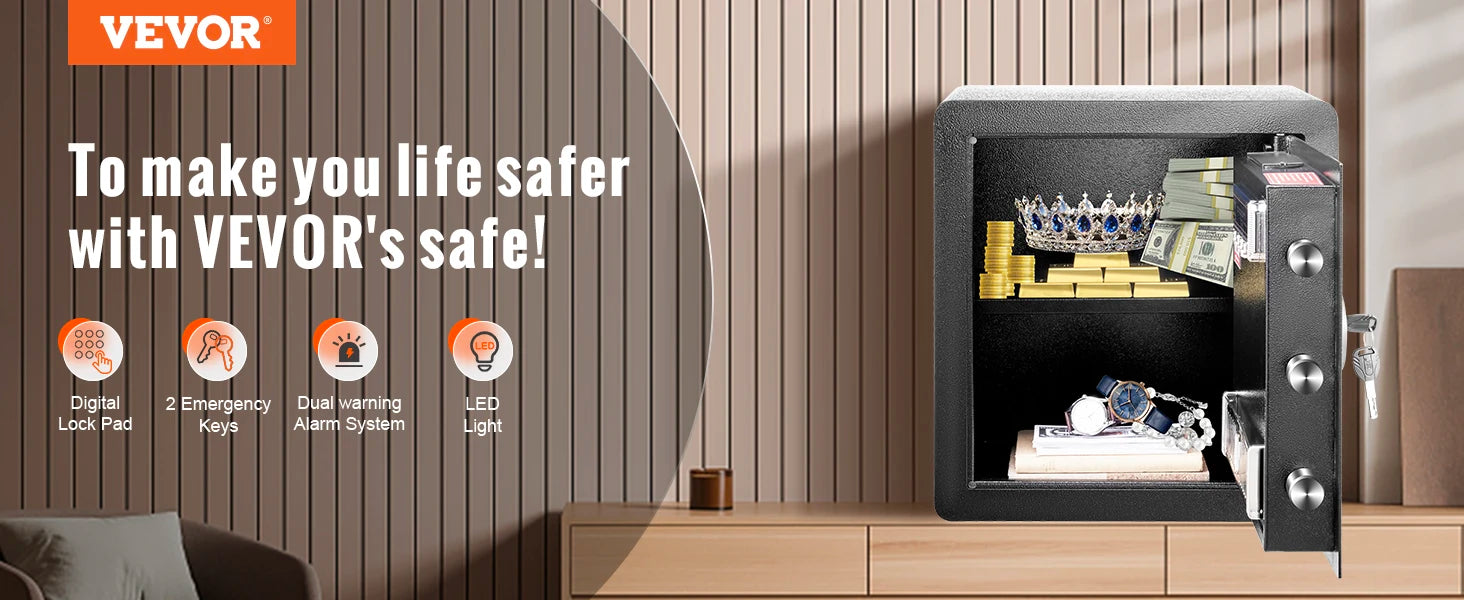 SucceBuy Electric Safe 2.2/1.8 Cubic Feet Fingerprint&Digital Security Cabinet Safe W/ Fire-proof Bag for Cash Jewelry Documents