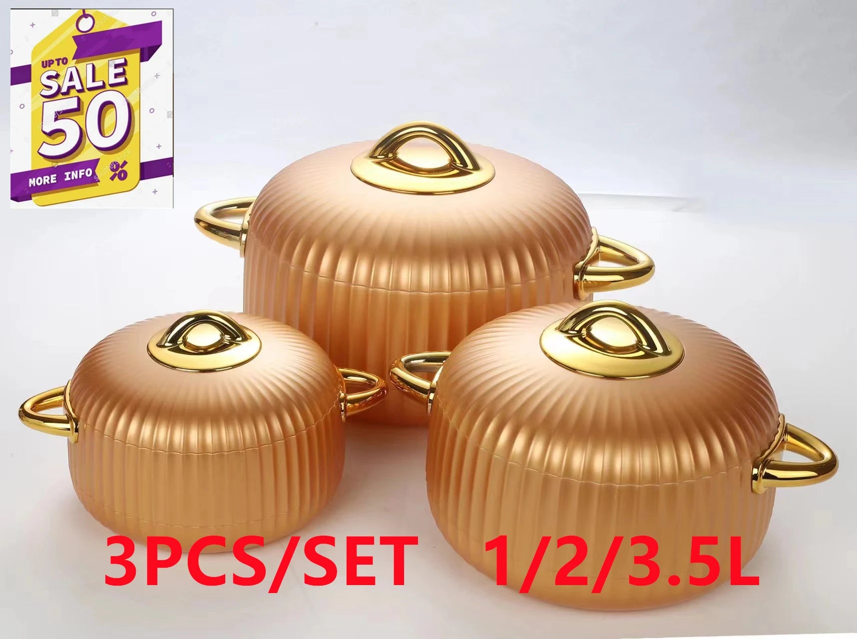 3Pcs/Set  Hot Pot Box Durable and Versatile Plastic Lunchboxes for Food Warmer Fresh Preservation Heat Ramadan Event