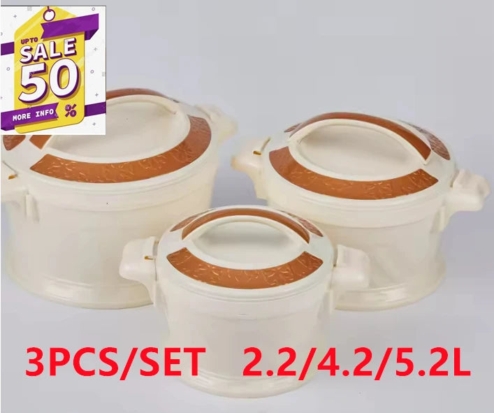 3Pcs/Set  Hot Pot Box Durable and Versatile Plastic Lunchboxes for Food Warmer Fresh Preservation Heat Ramadan Event