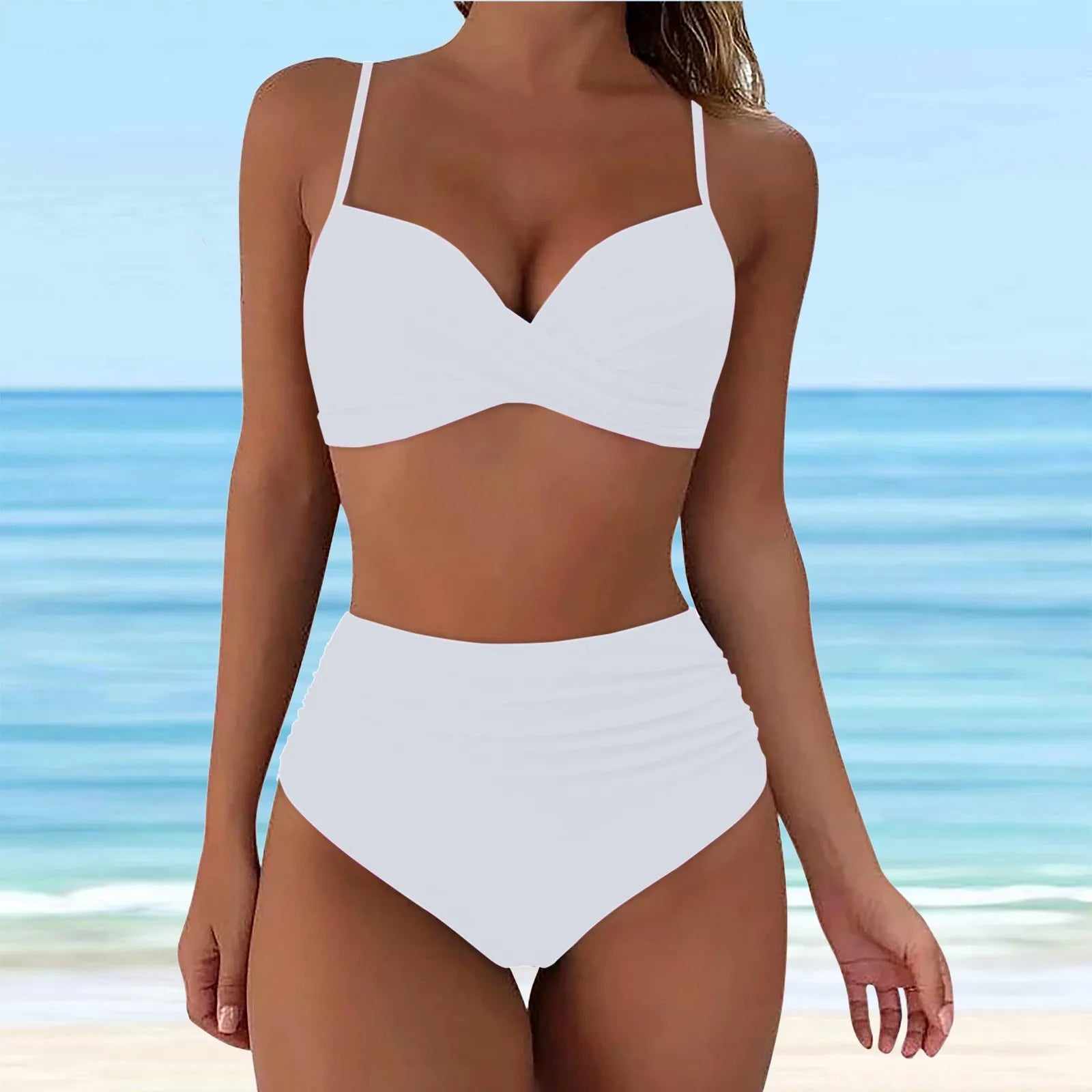 Brazilian Bikini Set For Women 2024 New Green Crop Top Tankinis Set Summer Swimwear Brazilian Bikini Swimming Suit Traje De BañO