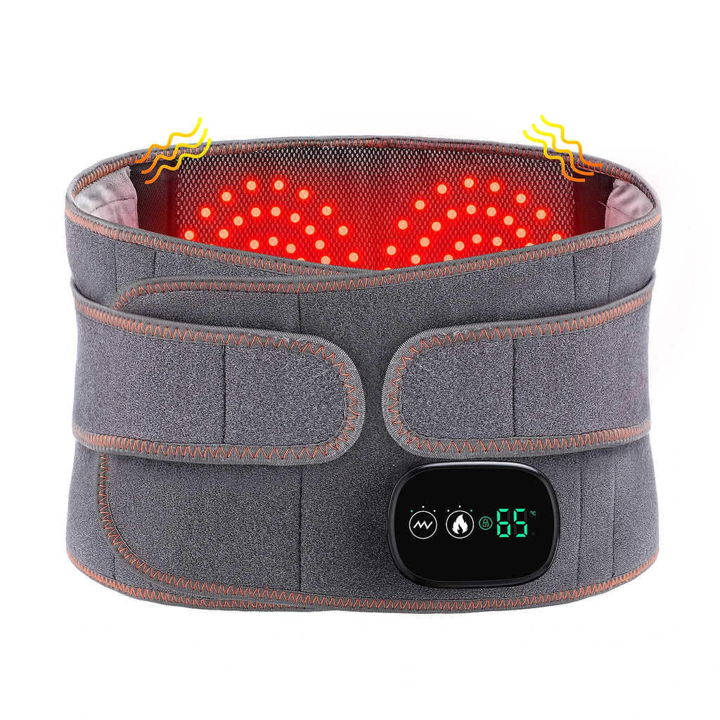 Infrared Heating Waist Massager Electric Belt Vibration USB Charge Red Light Hot Compress Lumbar Back Support Brace Relaxation
