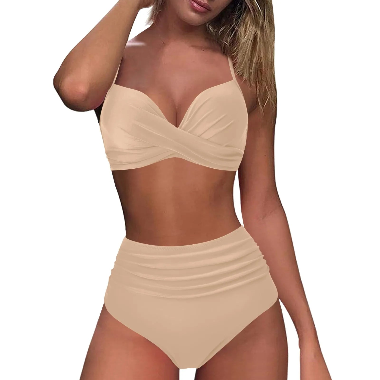 Brazilian Bikini Set For Women 2024 New Green Crop Top Tankinis Set Summer Swimwear Brazilian Bikini Swimming Suit Traje De BañO