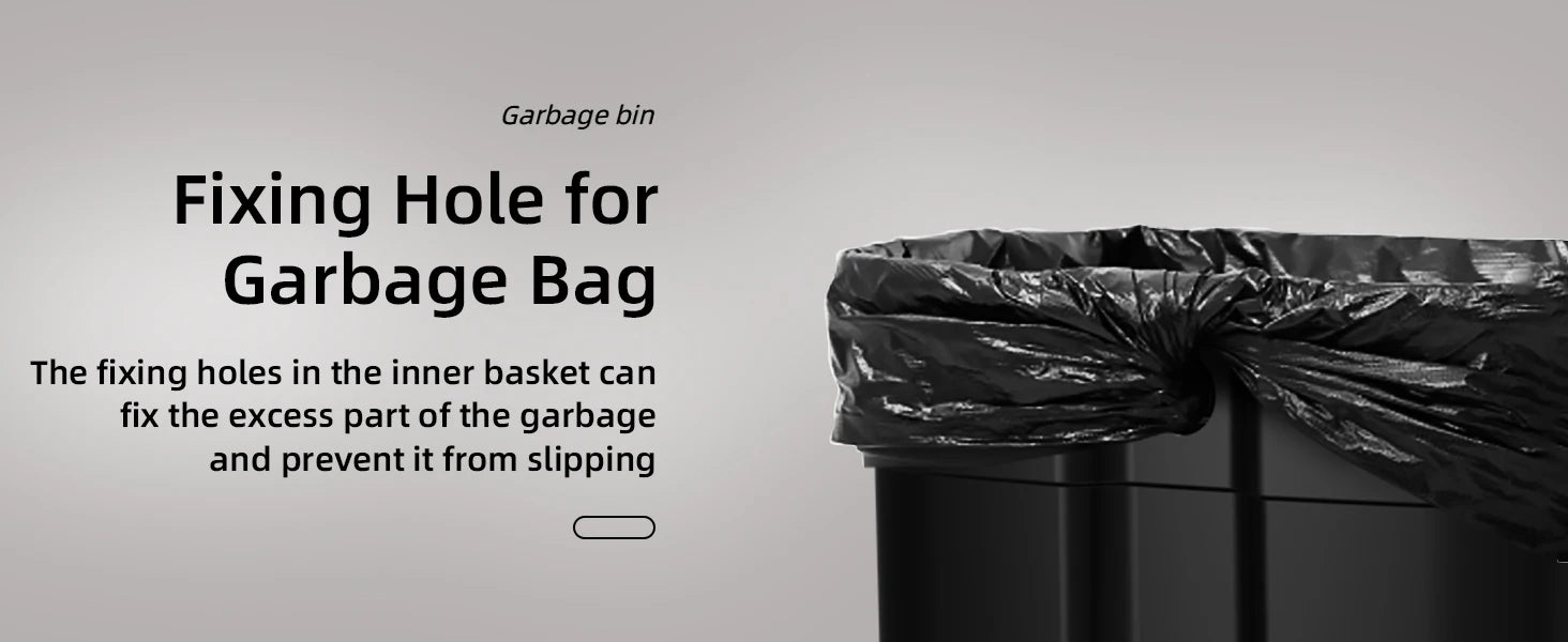 13 Gallon Trash Can with Lid, Trash Can with Removable Inner Bucket and Lid Soft Close, Pedal Rubbish Bin for Home Office