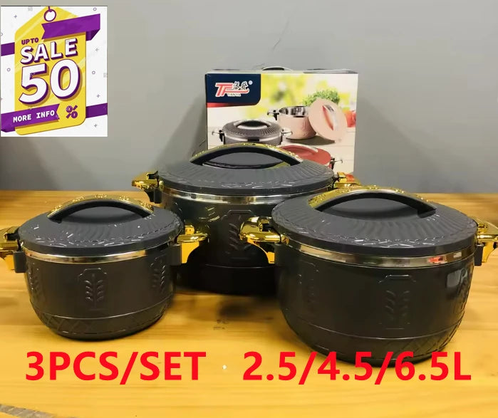 3Pcs/Set  Hot Pot Box Durable and Versatile Plastic Lunchboxes for Food Warmer Fresh Preservation Heat Ramadan Event