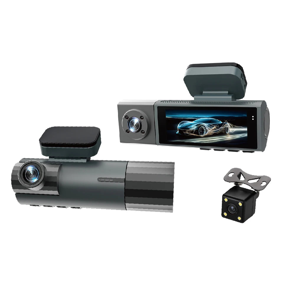 WiFi Car Dvr HD 1080P 3way Dash Cam Front Inside Rear Wide Angle Night Vision G-sensor Loop Recording Camera Vehicle Accessories