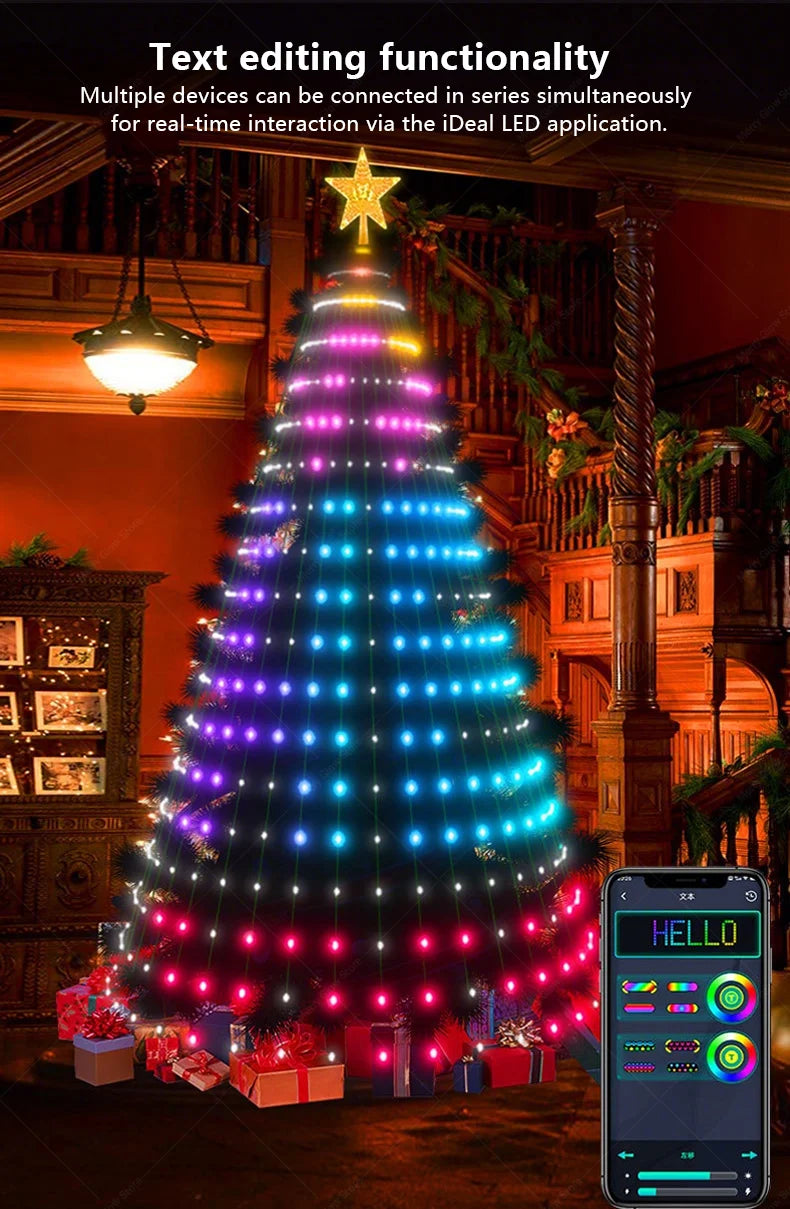 Smart Christmas Tree Lights with Remote & App Control 400 RGB LED Beads Music Sync Timer for Festive Holiday Christmas Decor
