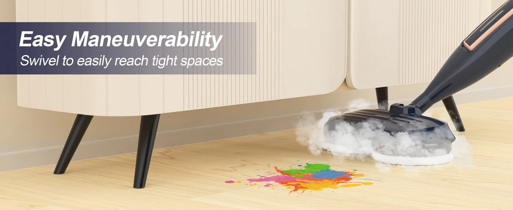 Steam Mop Cleaner with Rotating Mop Pad 10 in 1 Lightweight Spin Mop 1300W Powerful Floor Steamer for Home Hardwood Laminate VM6