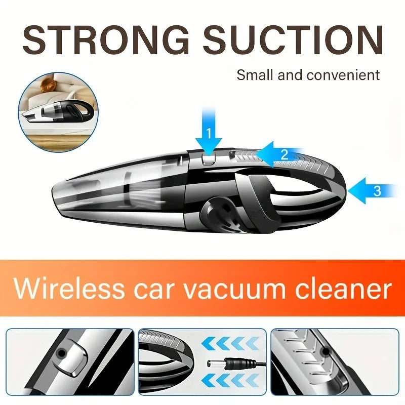Portable wireless vacuum cleaner, multi-function car and home dual-use, USB charging, long battery life