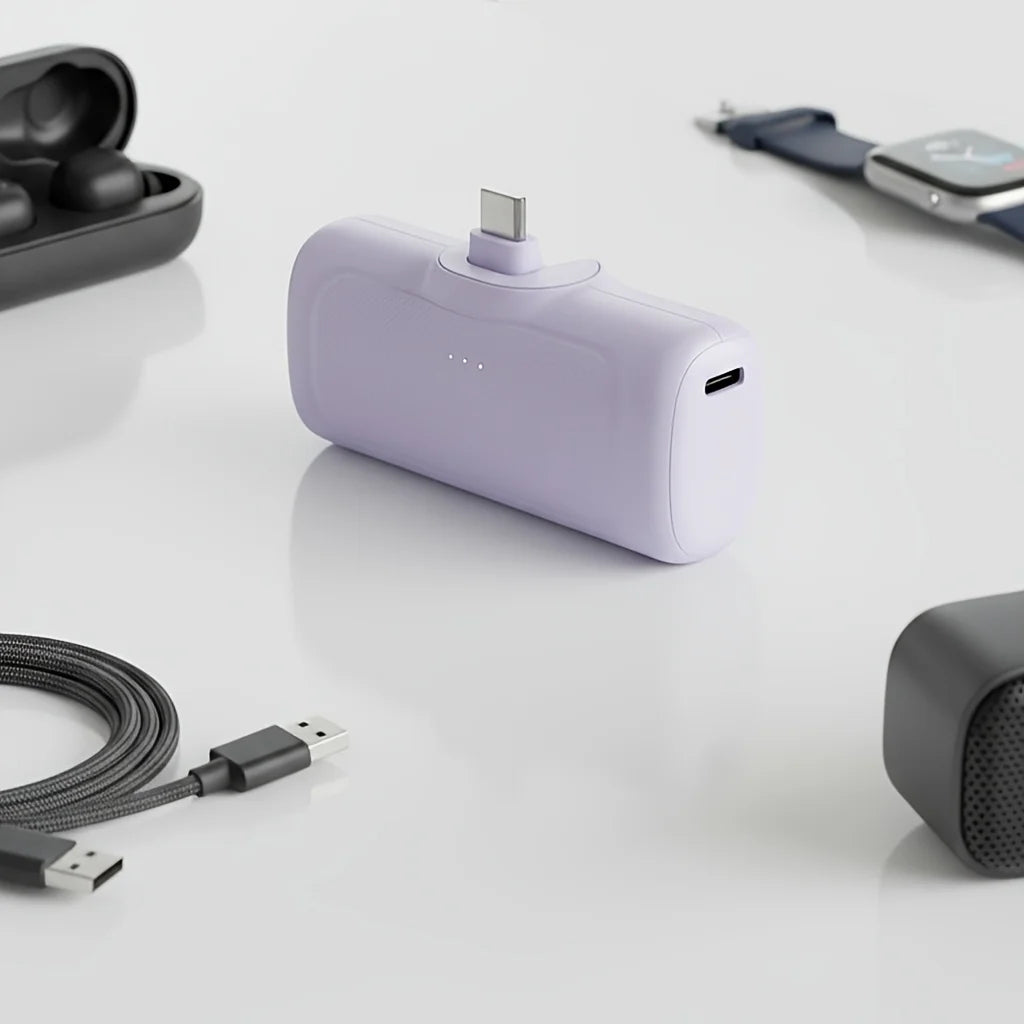 22.5W Fast Charging, 5000mAh Compact Portable Power Bank, USB-C Power Bank, Fully Compatible, USB Type-C, Dual-Mode Charging