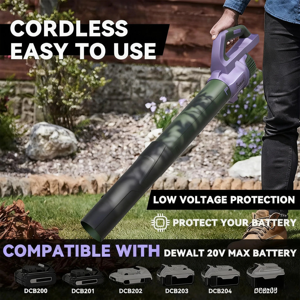 Cordless Leaf Blower Compatible with Dewalt 20V Max Battery, 500CFM/150MPH Electric Leaf Blower Cordless, 6 Speed Modes, Battery