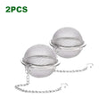 10-2pcs Stainless Steel Tea Ball Loose Leaf Tea Strainer Infusers Extra Fine Mesh Tea Interval Diffuser with Chain