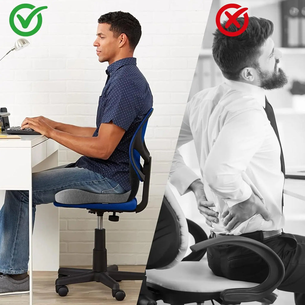 Memory Foam Cushion One-piece Seat Backrest Pillow Buttocks Cushions Office Chair Relief Cushion With Breathable Backrest
