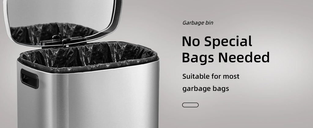 13 Gallon Trash Can with Lid, Trash Can with Removable Inner Bucket and Lid Soft Close, Pedal Rubbish Bin for Home Office