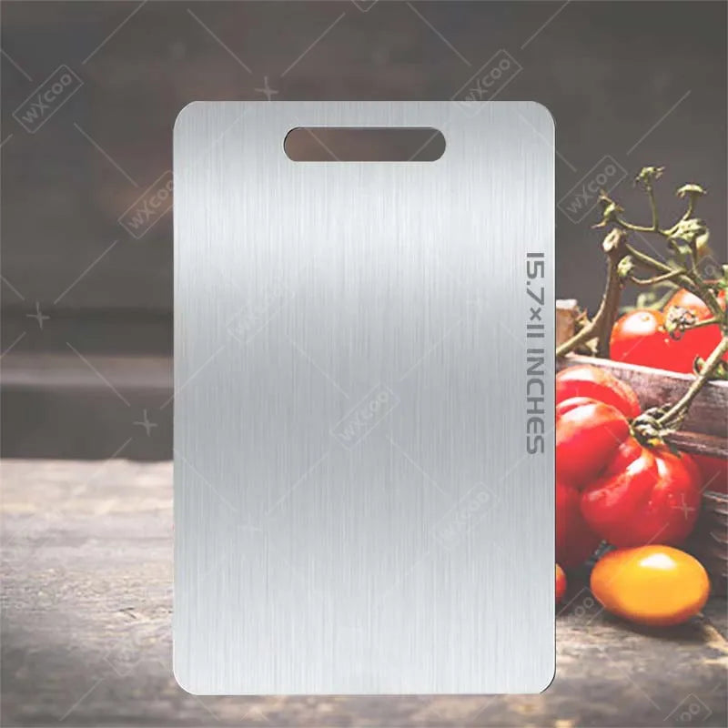 1-5PCS Stainless Steel Chopping Dual-Sided Titanium Cutting Board Portable Metal Kitchen Tool for Meat Fruit Vegetable