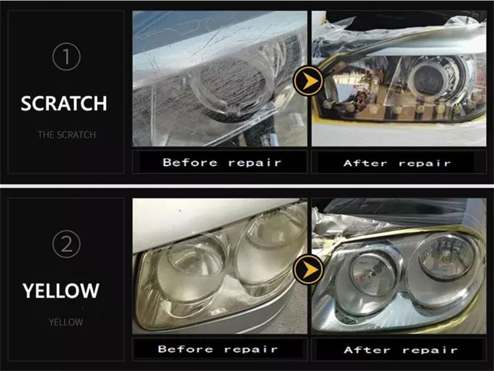 Headlight Polishing Set Auto Headlight Renovator Light Restoration Clean Car 300ml Polish Spotlights Headlights Renovation Kit