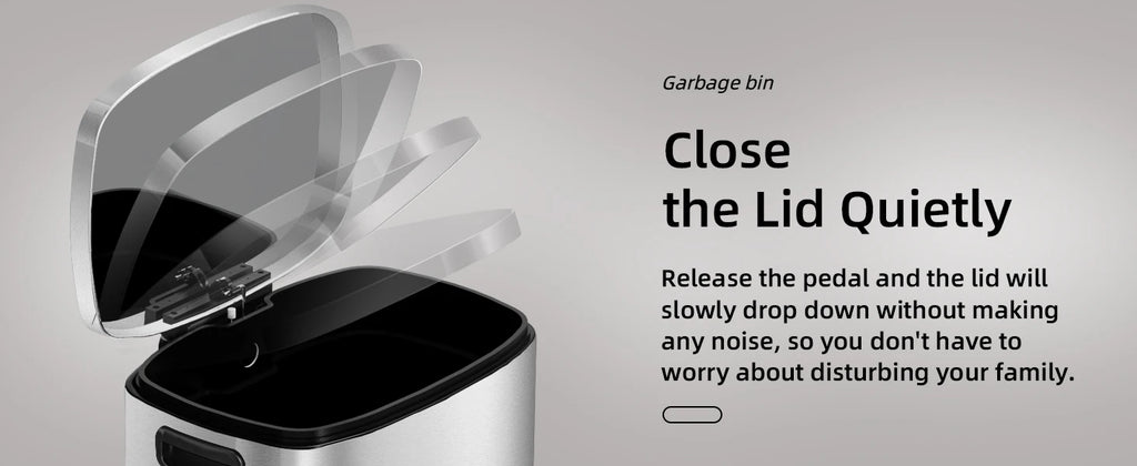 13 Gallon Trash Can with Lid, Trash Can with Removable Inner Bucket and Lid Soft Close, Pedal Rubbish Bin for Home Office