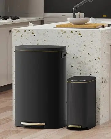 13 Gallon Trash Can with Lid, Trash Can with Removable Inner Bucket and Lid Soft Close, Pedal Rubbish Bin for Home Office
