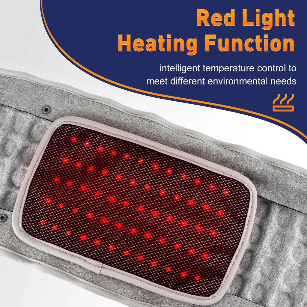 Infrared Heating Waist Massager Electric Belt Vibration USB Charge Red Light Hot Compress Lumbar Back Support Brace Relaxation