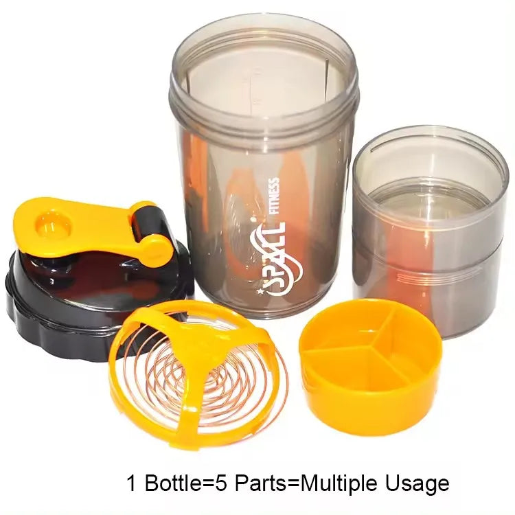 Shaker Cups Portable Protein Powder Shaker Water Bottles Outdoor Sports Milkshake Kettle Gym Fitness Mixing Shake Bottle