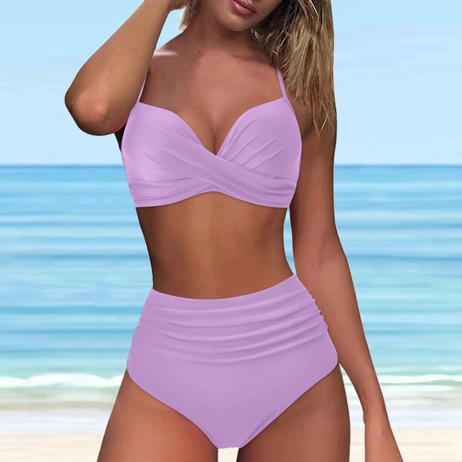 Brazilian Bikini Set For Women 2024 New Green Crop Top Tankinis Set Summer Swimwear Brazilian Bikini Swimming Suit Traje De BañO