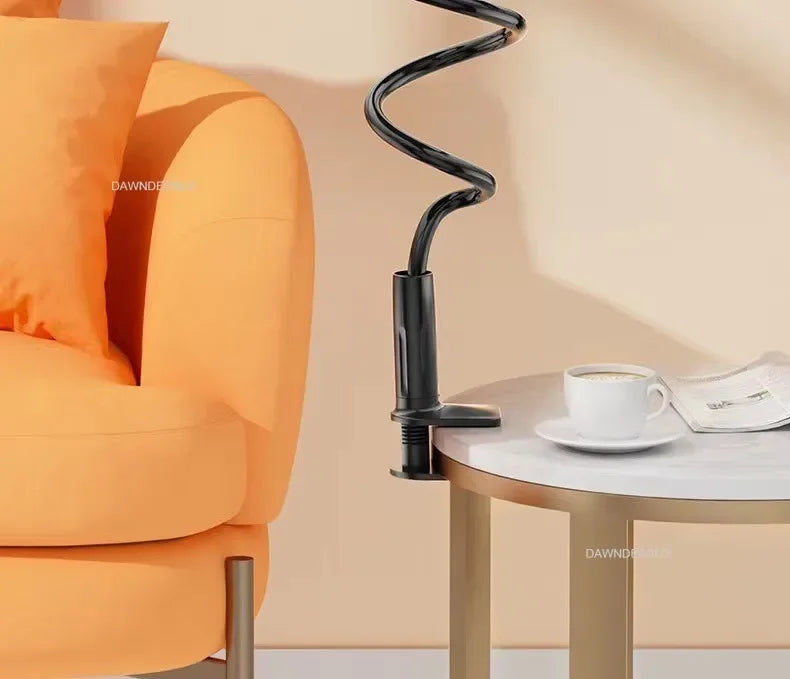128cm Lazy Phone Holder, 360° Flexible Long Arm Bed Headrest Mount, Clamp Stand for 3.5-6.7" iPhone & Samsung Devices