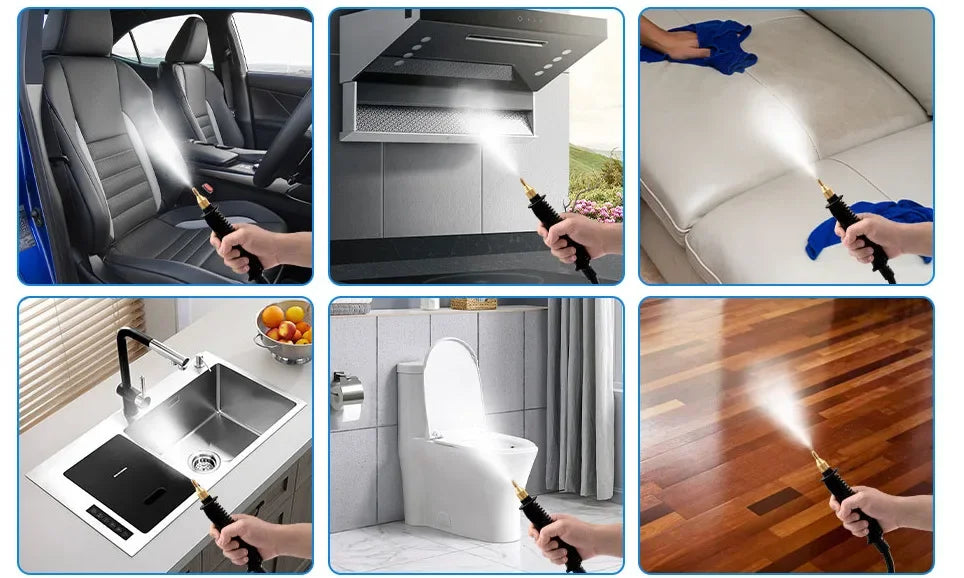 2500W Steam Cleaner High Temperature Pressure Washer Steam Cleaning Machine For Home Air Conditioning Kitchen Hood Car 1200ml