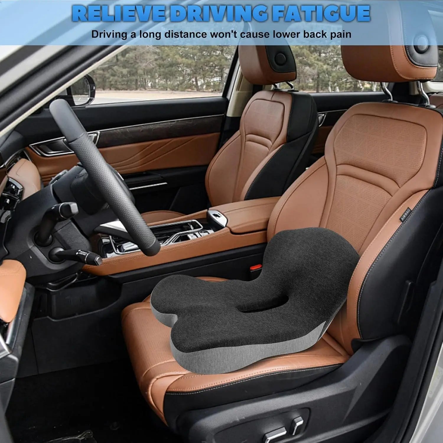 Memory Foam Cushion One-piece Seat Backrest Pillow Buttocks Cushions Office Chair Relief Cushion With Breathable Backrest